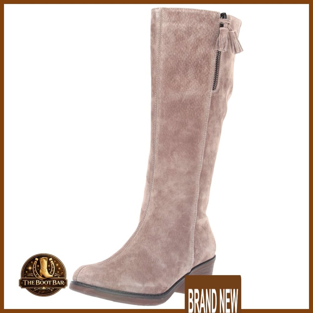 Knee High Suede Boots Elegant Classic Chic with Inside Zip and Removable Footbed